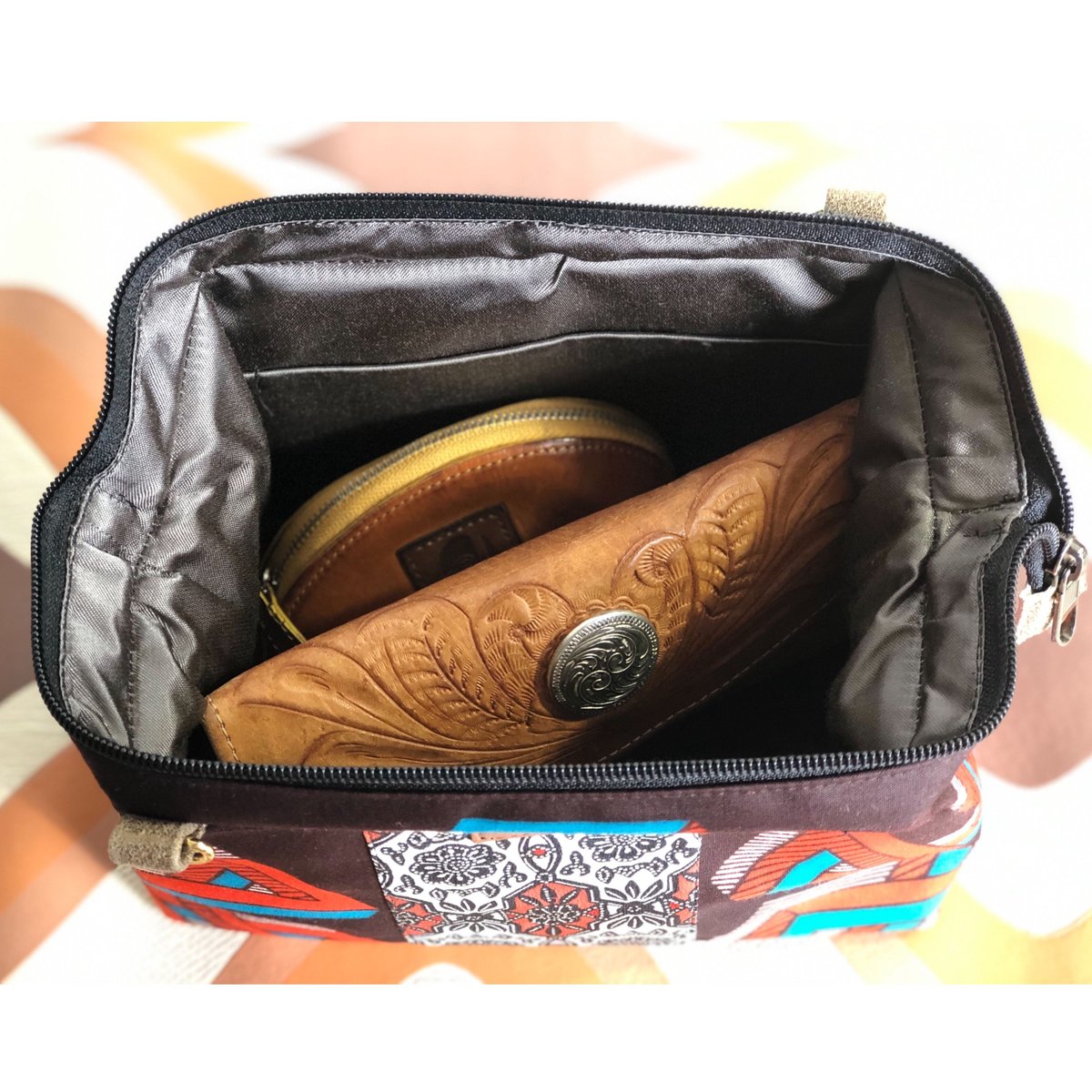 アフリカ布×着物ショルダーBag M(本革ショルダー付き) | Japaran アフリカ布×着物ショルダーBag M(本革ショルダー付き) | Japaran