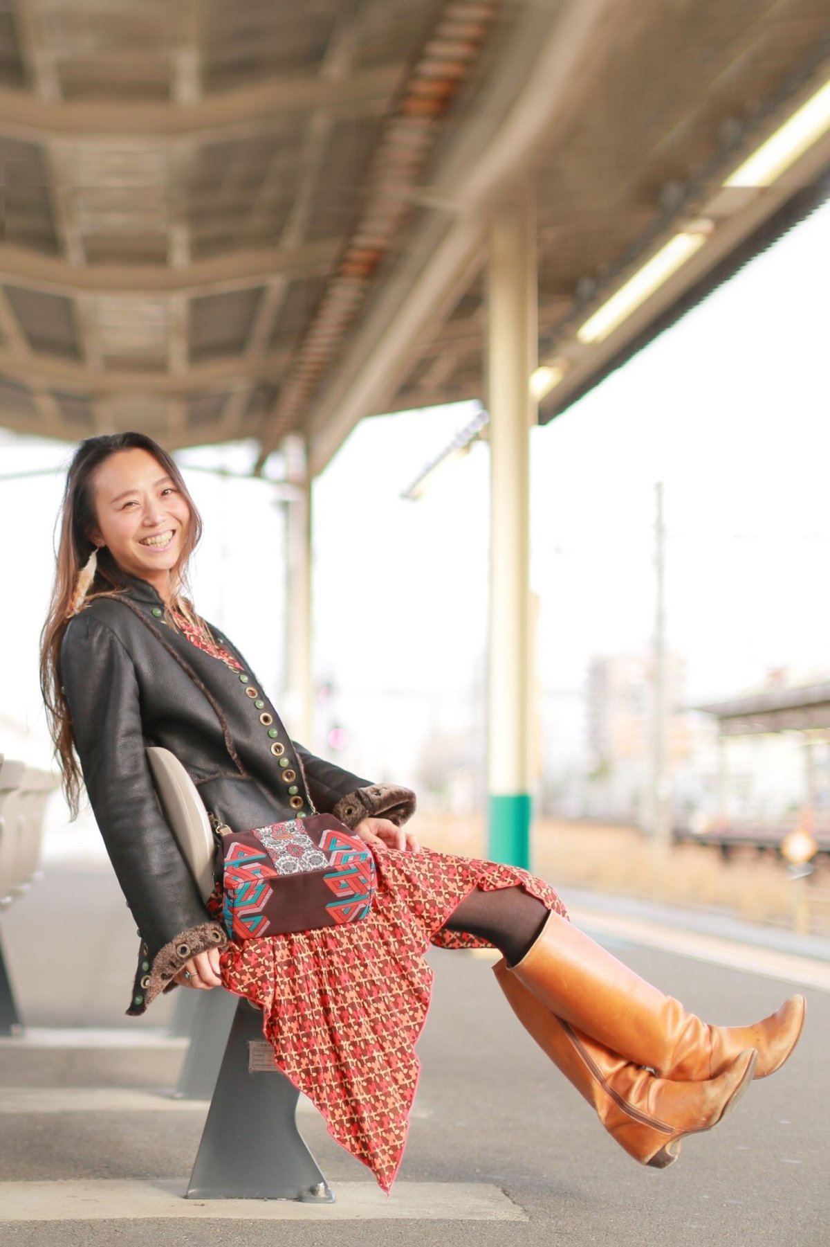 アフリカ布×着物ショルダーBag M(本革ショルダー付き) | Japaran アフリカ布×着物ショルダーBag M(本革ショルダー付き) | Japaran