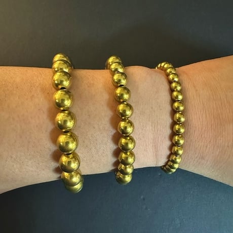 ソリッドブラスビーズ ブレスレット　10ｍｍ
