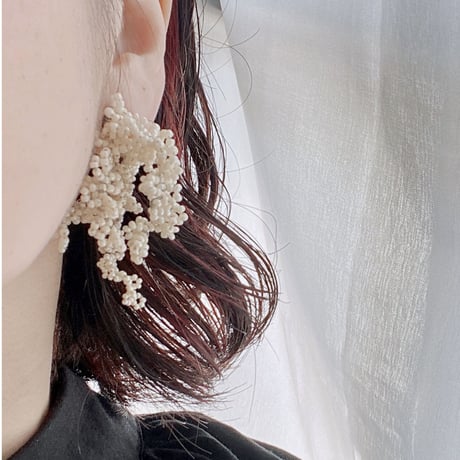 Loop ∞ /pierce  or  earring/cream beige/再販
