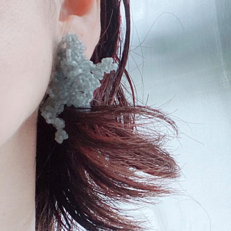 Loop ∞ /pierce  or  earring/ kusumi blue gray/蔵出しビーズオンライン限定販売