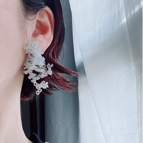 Loop ∞ /pierce  or  earring/ kusumi white/一点物/再販なし