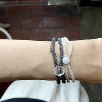 hand knitting  bracelet / フランスヴィンテージ/black dia  or  topaz/一点物