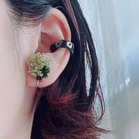 pompon yellow＆green  /pierce  or  earring/一点物/再販なし