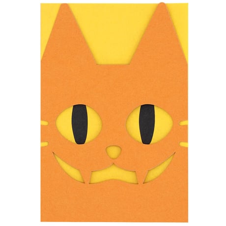 二つ折りカード　化け猫（封筒付き）