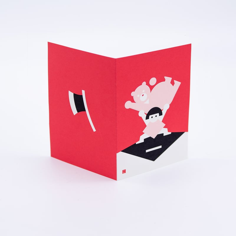 赤ずきん アンティーク風カード 屏風カード レッドフード ブロカント