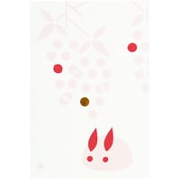 はがき　南天に雪うさぎ