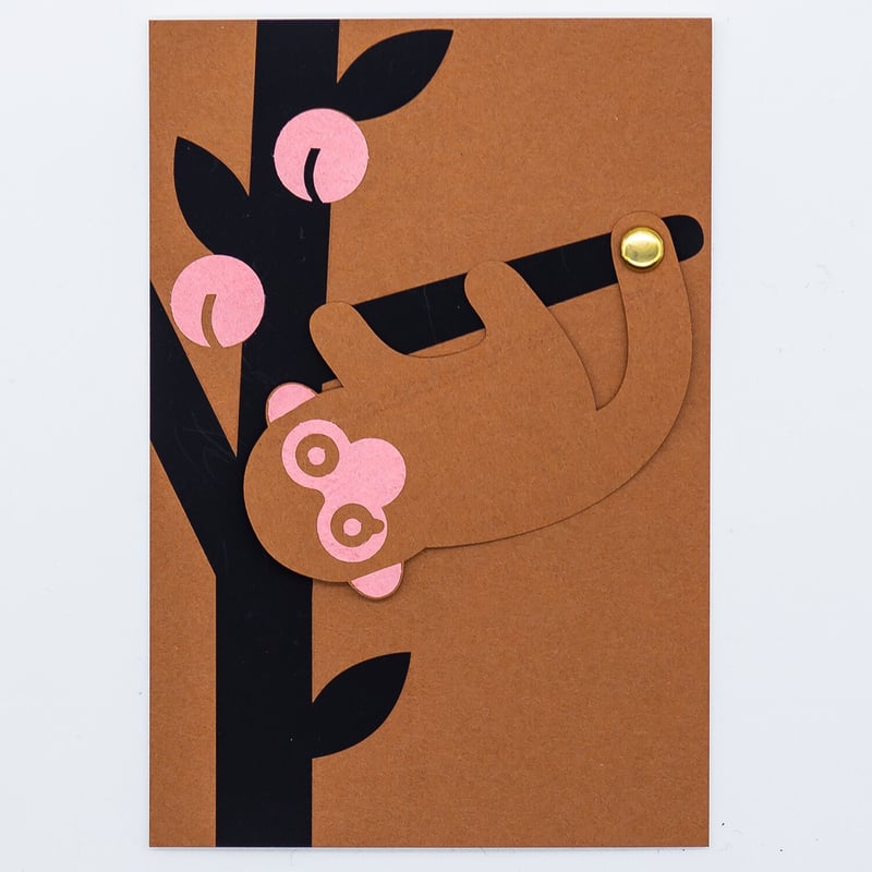 動物くるくるカード 猿も木から落ちる | 京都烏丸六七堂