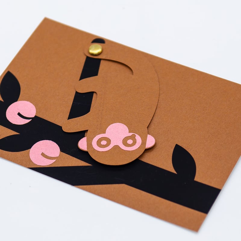 動物くるくるカード 猿も木から落ちる | 京都烏丸六七堂