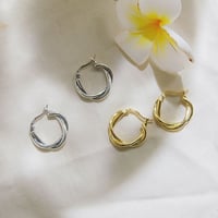 S925 ウェーブフープピアス/019198