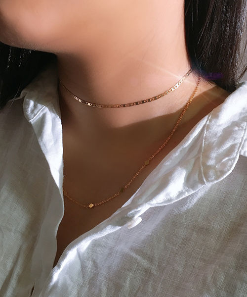 ダイヤモチーフ2連ネックレス/019005 | TUWAKRIM