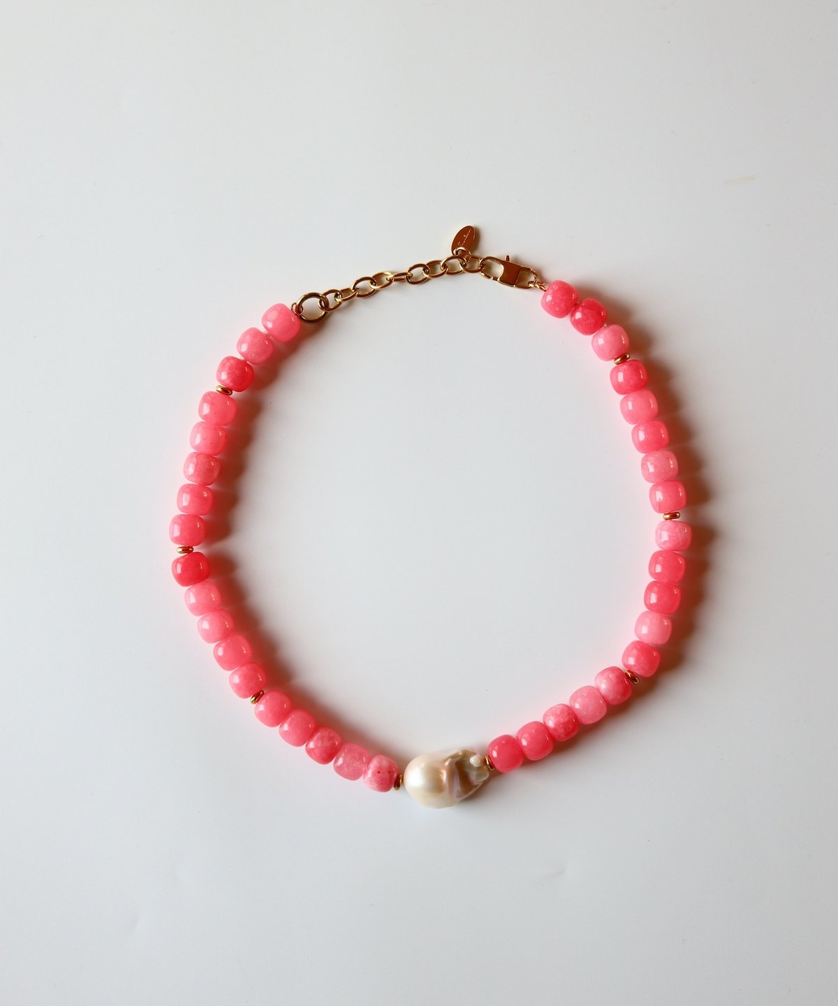 ピンクジェイド×バロックパールネックレス/024019 | TUWAKRIM ピンクジェイド×バロックパールネックレス/024019 | TUWAKRIM
