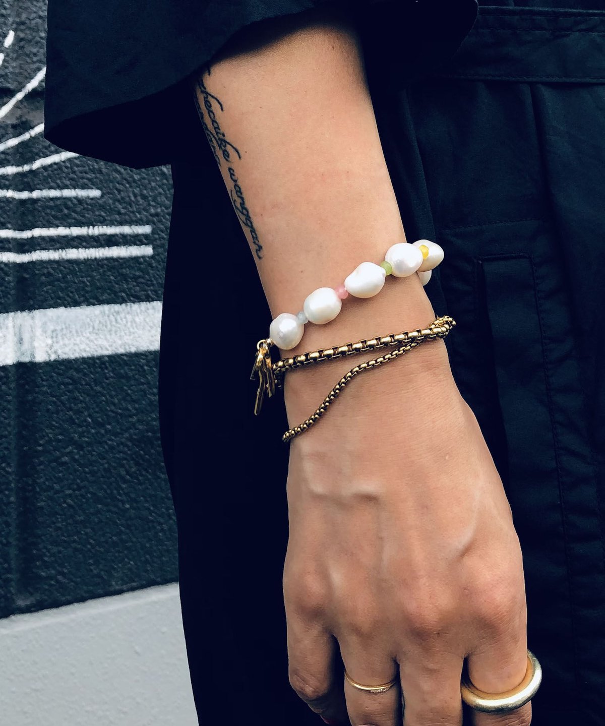 0425136 天然カルセドニー回紋珠ブレスレット