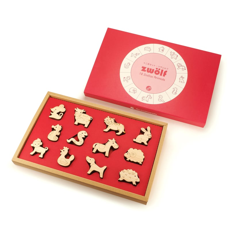 木製 恵比寿像 2体セット ZWÖLF ツヴェルフ お風呂であそべる十二支の積み木 | マストロ