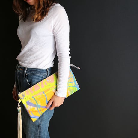 tail tale clutch bag#04  (canvas)【クラッチバッグ】
