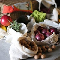 6 COTTON PRODUCE BAGS WITH SHEET/オーガニックコットン