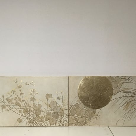 月に秋草図