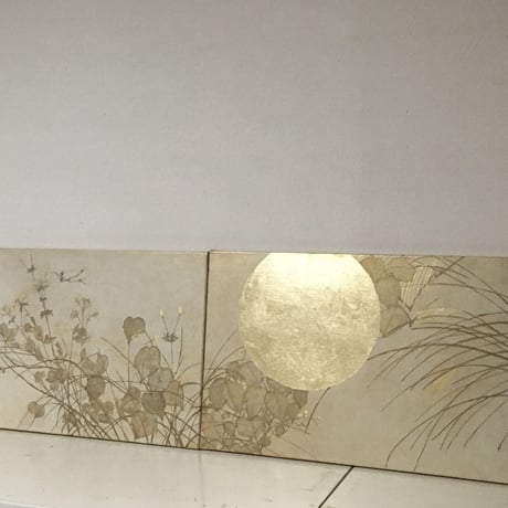 月に秋草図