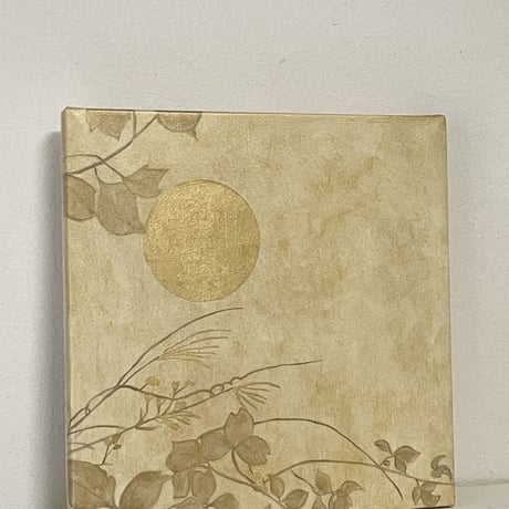 月に秋草図　部分