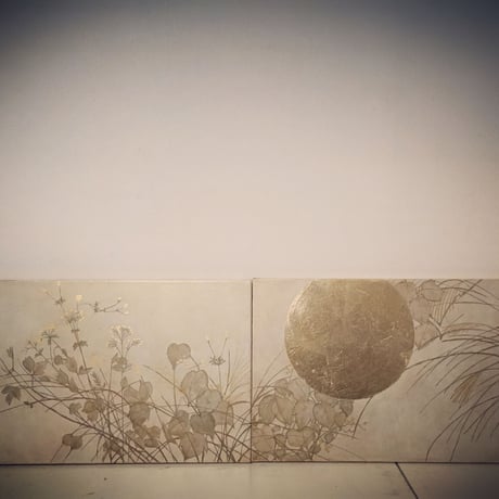月に秋草図