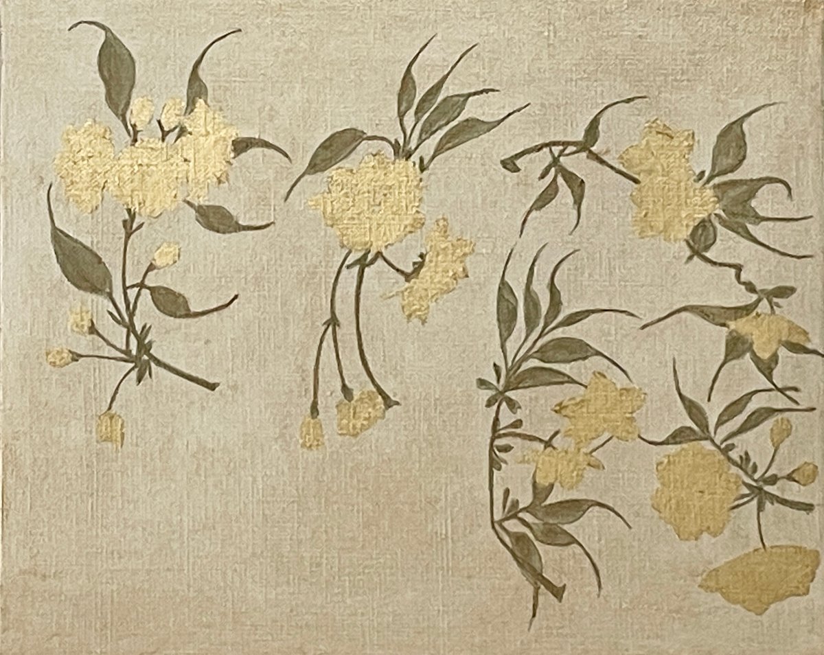 超美品！値下げ交渉あり。金箔で桜の花　アクリル画　絵画 agmotokawa_ikegamisoho-