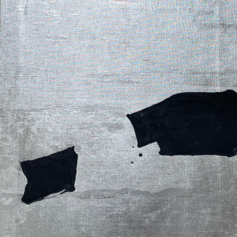 銀に黒の抽象画 2 | AKIKO KONDO