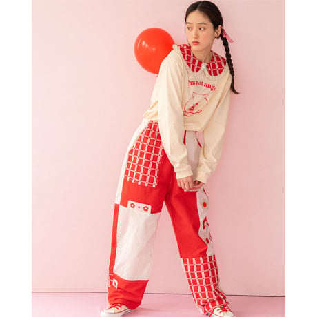 Patchwork Park Pants - RED