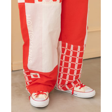 Patchwork Park Pants - RED