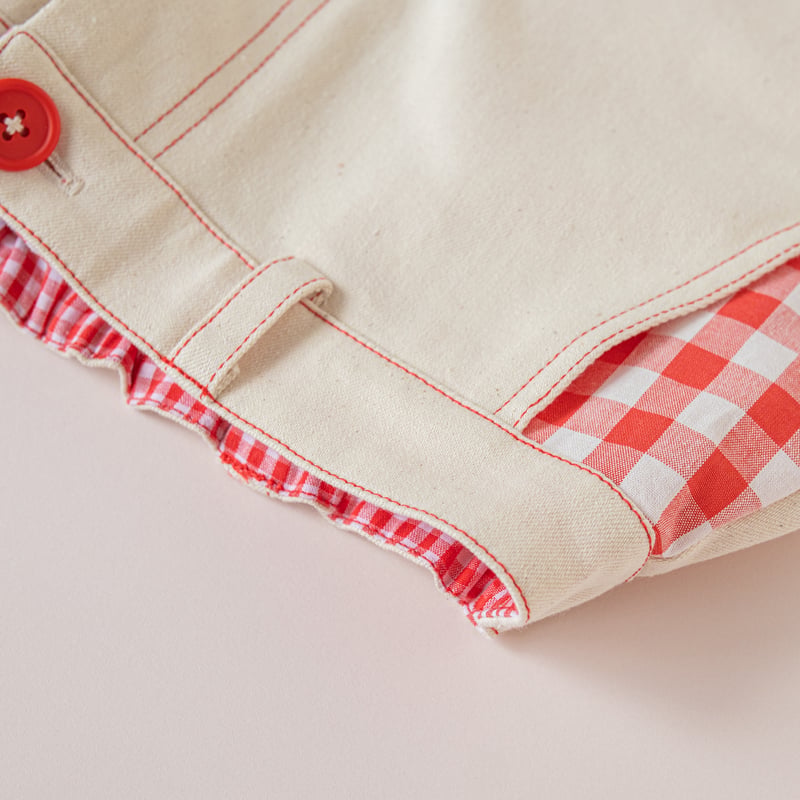 Gingham Check Denim Pants - OW | HOWTOVENUS