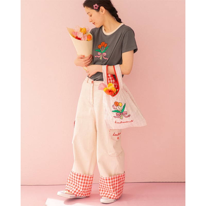 Gingham Check Denim Pants - OW | HOWTOVENUS