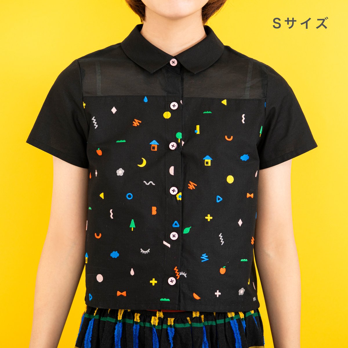 トップス HOWTOVENUS Doodle Stitch Blouse - BLACK Doodle Stitch Blouse - BLACK | HOWTOVENUS