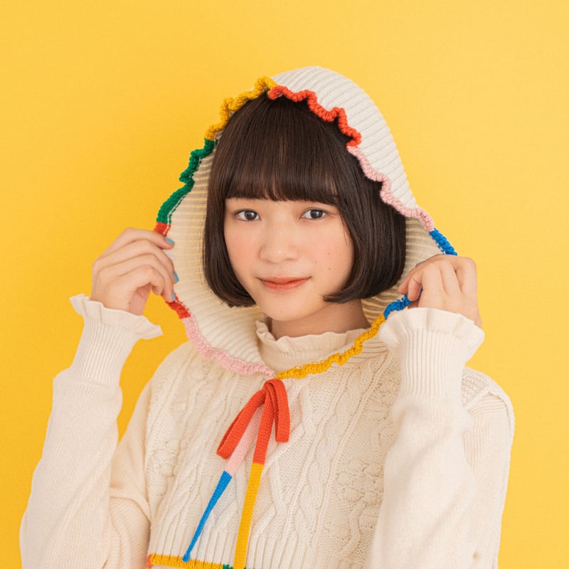 Fuchidori Knit Hood WH/BR | HOWTOVENUS