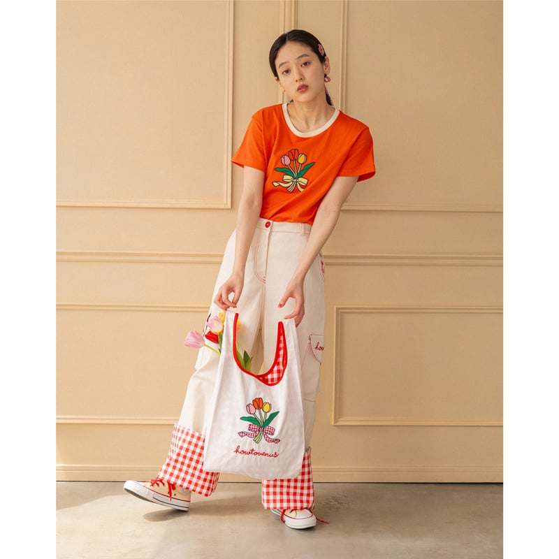 Gingham Check Denim Pants - OW | HOWTOVENUS