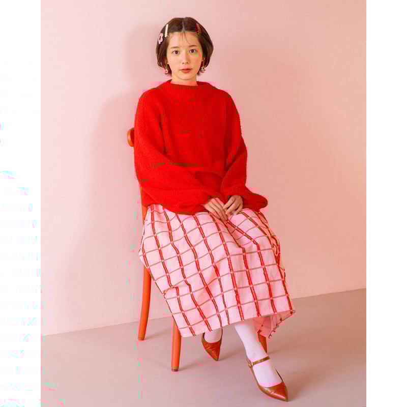 andmary♡Coco check pleats skirt♡ピンクベージュ