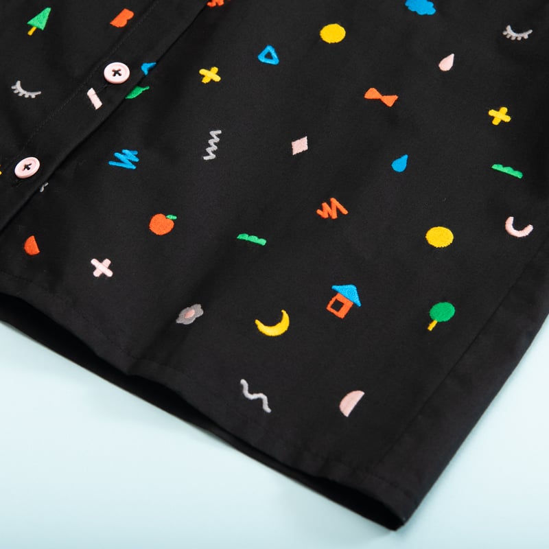トップス HOWTOVENUS Doodle Stitch Blouse - BLACK Doodle Stitch Blouse - BLACK | HOWTOVENUS