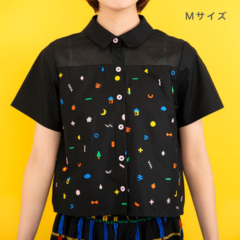 トップス HOWTOVENUS Doodle Stitch Blouse - BLACK Doodle Stitch Blouse - BLACK | HOWTOVENUS