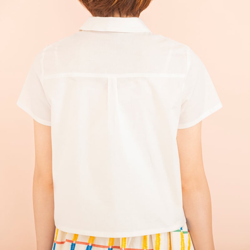 Doodle Stitch Blouse - WHITE | HOWTOVENUS