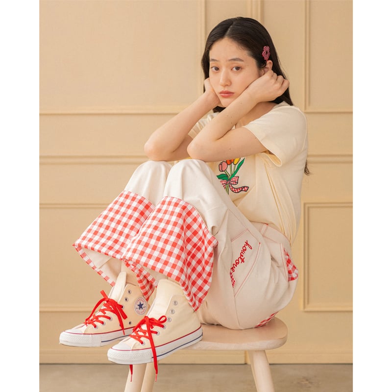 Gingham Check Denim Pants - OW | HOWTOVENUS