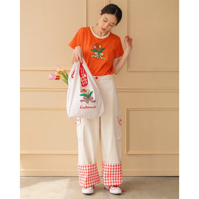 Gingham Check Denim Pants - OW | HOWTOVENUS