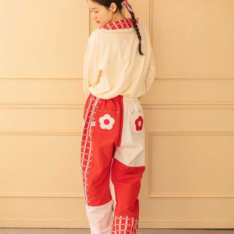 ハンドメイドなな Patchwork Park Pants - RED | HOWTOVENUS