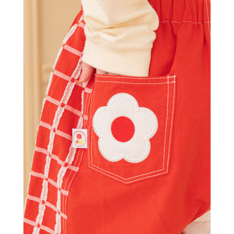 Patchwork Park Pants - RED