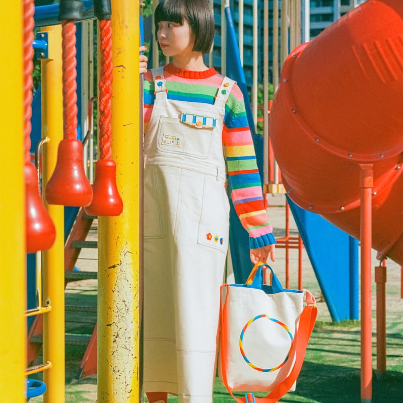 プルメリアFrench Pink Drost Salopette M Pink Embroidered
