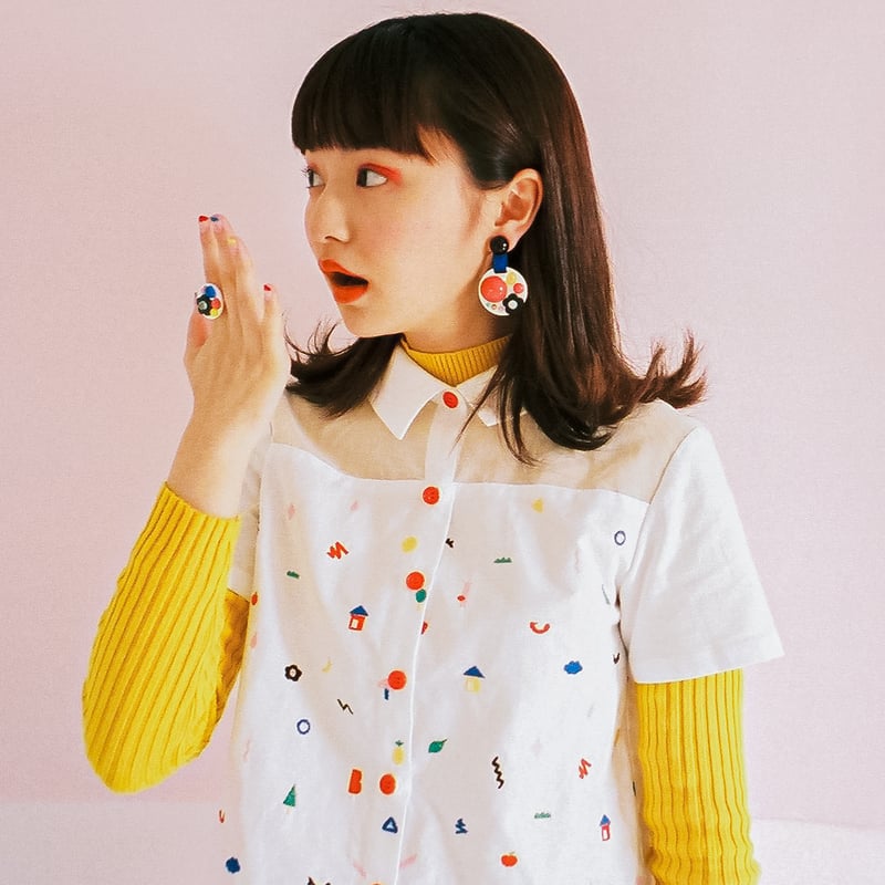 Doodle Stitch Blouse - WHITE | HOWTOVENUS