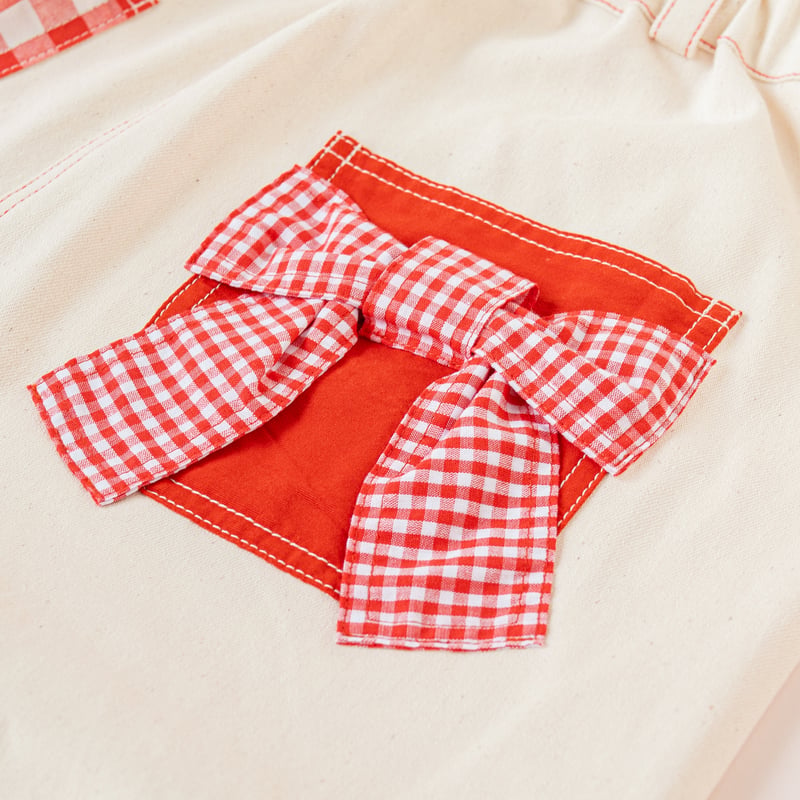 Gingham Check Denim Pants - OW | HOWTOVENUS