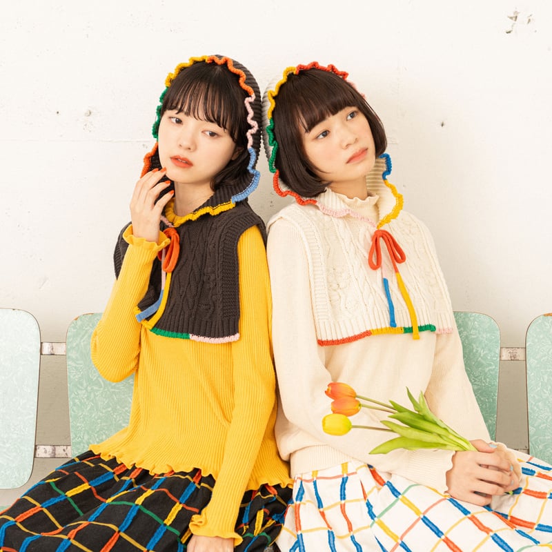 Fuchidori Knit Hood WH/BR | HOWTOVENUS