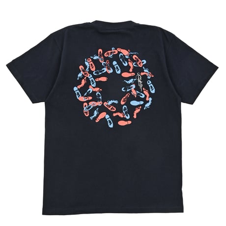 Footprints S/S Tee Shirts (Navy) Art by NOVOL