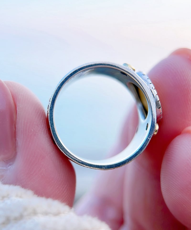 St.Michael&イエローサファイア&ダイヤモンド シルバー&18KYGリング