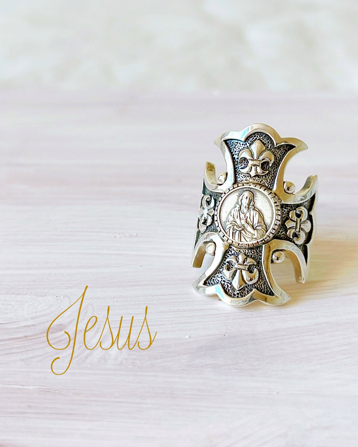 Jesus& ルビー シルバーリング(Sacred Cross) | ELIM STORE Jesus& ルビー シルバーリング(Sacred Cross) | ELIM STORE