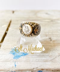 st.Michael&ダイヤモンド&タンザナイト シルバー&18KYGリング（Wing）