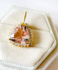 モルガナイト&ダイヤモンド 18KYGペンダントトップ
